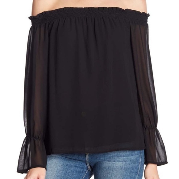 WAYF black off the shoulder top blouse NWOT small - Picture 1 of 4